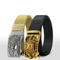 New Nylon Belt Automatic Buckle Belts No Ratchet Men Canvas Belt Polyester Outdoor Wholesale LQbelt Factory