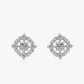 Ailmay Shining Clear Zircon Fine Round Square Geometric Design Earrings for Women Fashion 925 Sterling Silver Fashion Jewelry