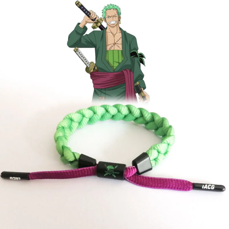 Fashion Accessories Luffy Zoro Laces LOGO Bracelets Anime Woven Bracelet Braided Bracelets