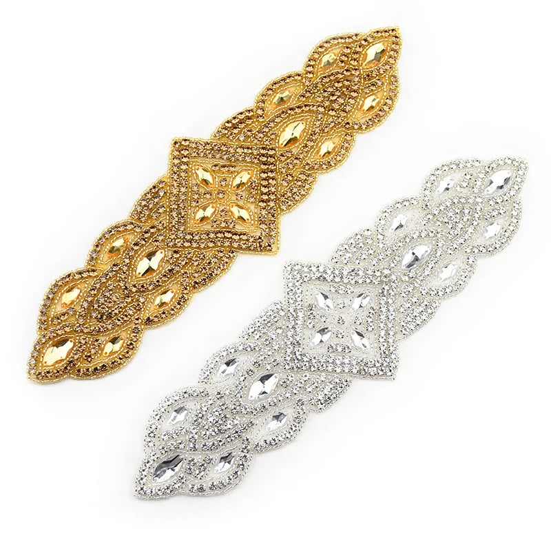 Wholesale Fashion Hotsale Factory Price Iron on Dance Colorful Rhinestone Applique Trim WRA-334