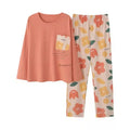 Factory Sales Women  Pajamas Spring and Autumn Long-sleeved Autumn and Winter Home Wear Large Pajamas Simple Loose Suit