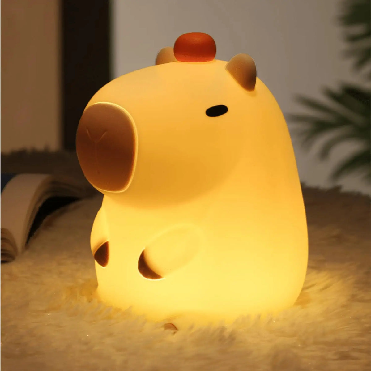 Creative Room Decoration LED Capybara Night Light USB Rechargeable Cartoon Animal Nursery Lamp Silicone Cute Capybara Night Lamp