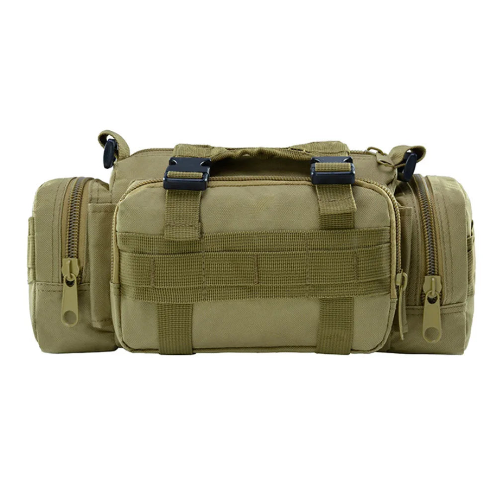 Factory Custom Outdoor Sport 600D Tactical Messenger Waterproof Nylon Waist Pouch Shoulder Bag with Shoulder Strap