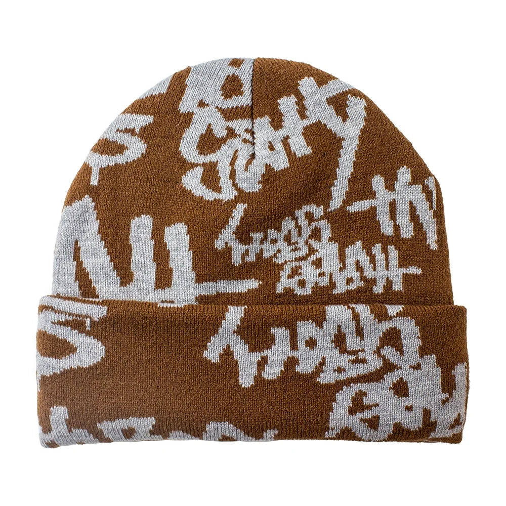 New Design Unisex Acrylic Women Warm Fashion Men Winter Hats With Custom All Over Jacquard Logo Beanies
