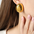 Maillard Personalized Snail Round Shell Geometric Ear Studs Titanium Steel 18K Gold High-Grade Earrings for Women Waterproof