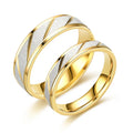 2024 Trendy Unisex 18K Gold Twill Engraving Gold Plated Rings Stainless Steel Rings Couple Rings for Men or Women