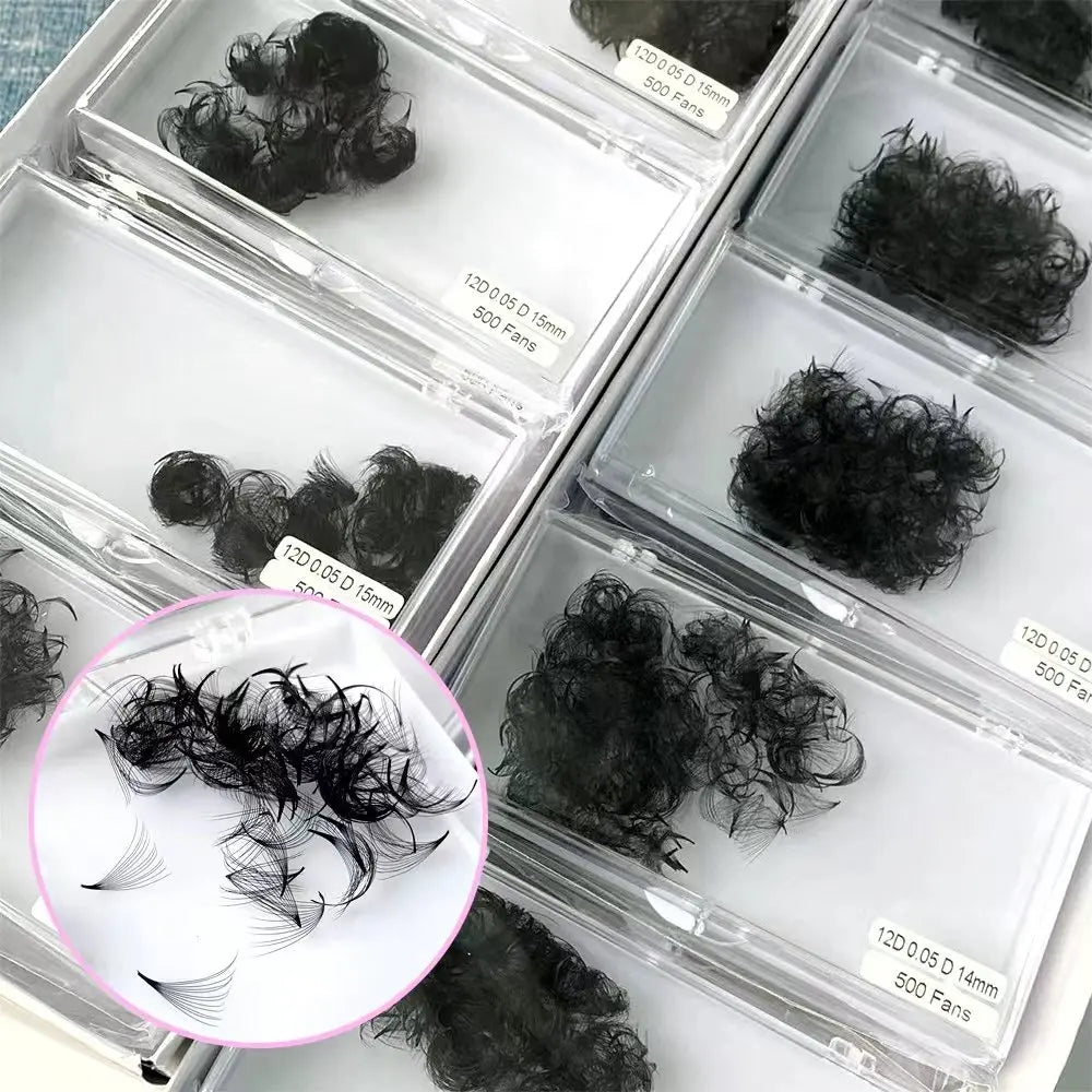 Private Label Your logo 300 500 1000 Loose Pre Made Lash Fans Handmade Pro Made Loose Fans