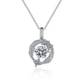 Heart Shaped S925 Sterling Silver Mosonite Necklace Light Luxury Feather D Colored Mulberry Diamond Necklace Wedding