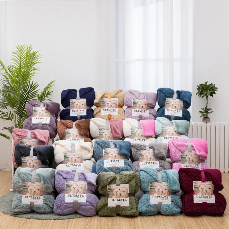 Warm Sherpa Blankets Cheap Sheep Blankets/Drop Shipping Super Soft Fuzzy Flannel Fleece Blanket 100x120cm