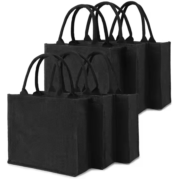 Customized Large Natural Burlap Jute Shopping Tote Beach Bag Available in Various Colors