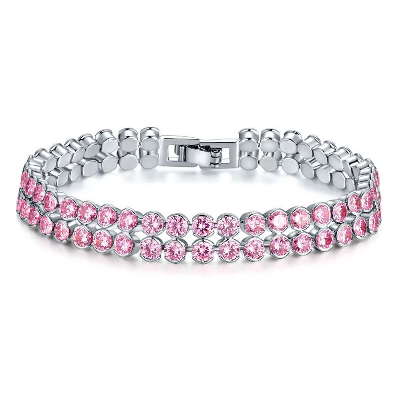 2025 Crystal Luxury Beaded Zircon Stainless Steel Bracelet for Women