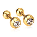 New Trending Simple Multi Colored 18k Gold Round Zircon Earrings Post Stud Earrings for Women Acier Inoxydable Bijoux En Gros