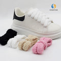 Fluffy Teddy Fuzzy Shoelaces Thick Wide Plush Replacement Sneaker Laces for Macqueen Platform Shoes