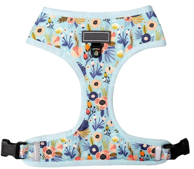Comfortable Pet Vest Solid Breathable Printed Small Dog Leash Harness for Chest Back Comfort