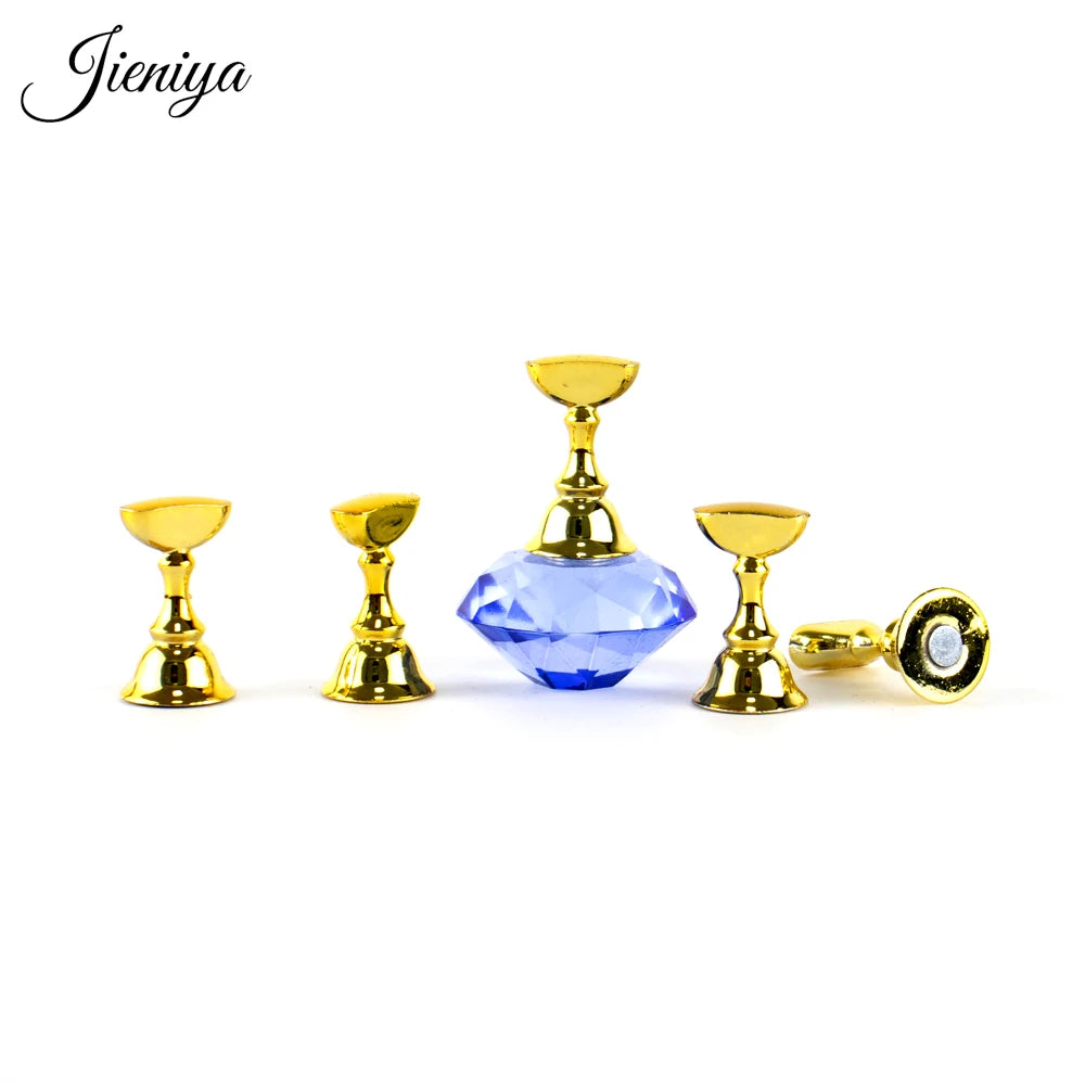 Jieniya Hot Sale Popular Acrylic Crystal Diamond Magnetic Nail Art Tip Holder Display Stand