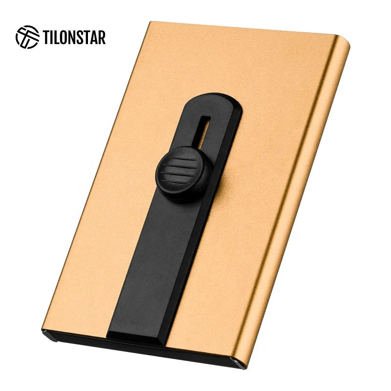 New Trend RFID Waterproof Card Protector Pop-up Wallet Mechanism Business Name Card Holder