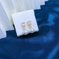E2147 10-11mm DIY Natural Freshwater Pearl Charm Earrings Mounting Accessory 925 Sterling Silver Gold Plated  Jewelry for Women
