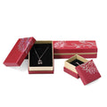 Lid Base Luxury Jewelry Box Paper Jewelry Packaging Flower Textured Velvet Blue Pendant Necklace Bangle Bracelet Ring Box