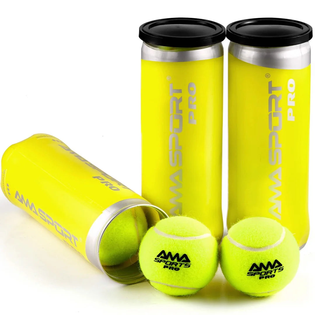 HEAD Quality Wholesale Can Packaging with Shrink Film Padel Ball Logo Printed Chemical Fiber & Natural Rubber Yellow Pro Model