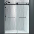 Modern Style Double Sliding Frameless Shower Door Tempered Glass for Hotel Bathroom American Style
