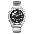 Radio Controlled Talking Watch With Black Dial and White Bold Number for Visually Impaired Elderly or the Blind