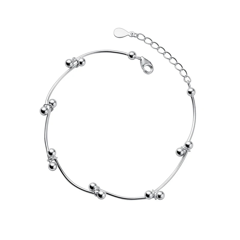 925 Sterling Silver Beanie Knot Adjustable Bracelet for Women Fashion Fine Jewelry Silver Accessories