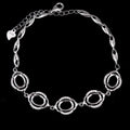 Sterling Silver 6*8mm Semi Mount Bracelet Empty Support Blank Claw Setting S925 Mountain Base Holder Without Stone Inlay for DIY