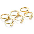 Adjustable Stainless Steel Initial Name Ring Gold Plated A-Z Alphabet Rings for Men Women Resizable with Rhinestone Inclusions