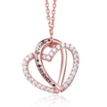 Hot Selling Love Hearts Pendant Necklace Rose Gold Plated Zircon 925 Sterling Silver Necklaces Customize Women