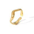 Stainless Steel Geometric Golcasual Setlim Line Open Finger Ring Engagement Trendy Opp Bag Engagement Rings for Women 1-2 Years