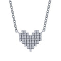 Manufacturer Wholesale 925 Silver Heart Necklace Rhodium Plated with Zircon Stone Romantic Style for Engagement Wedding Party