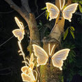 Warm White Light Wall Mounted Led Butterfly Automatic Opening and Closing Butterfly for Landscape Decoration
