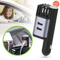 Mini Auto Air Cleaner 12V 24V 2-In-1 Dual USB Ports Fast Charger Small Plug in Car Air Purifiers