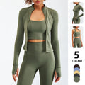 Nude Feeling Women's Slim Fit Full Zip up Yoga Gym Fitness Long Sleeve Yoga Suit for Woman Gym Wear Workout Zipper Jacket