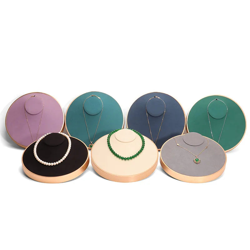 Unique showcase Decoration Necklace Jewelry Display Props Metal Round Pendant Display Stand