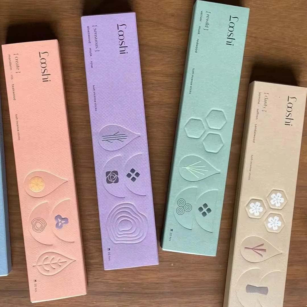 Luxury Art Paper Reed Diffuser Sticker Incense Paper Packaging Box with Custom Logo Printing