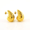 New Water Drop Earring 18K PVD Gold Silver Plated Stainless Steel Lava Texture Irregular Teardrop Earring Jewelry for Women