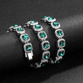 New Design Square Diamond Crystal Punk Colorful Zircon Fashion Hip Hop Necklace Jewelry for Women Men