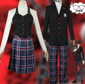 Persona 5 Kurusu Akira Joker Cosplay Costume Uniform Suits Yoshizawa Kasumi School Uniform Outfit
