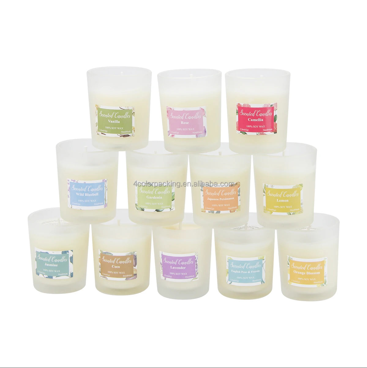 Vanilla Different Premium Fragrance 2.2 oz Small Hand-Poured Aromatherapy Candle in Frosted Glass