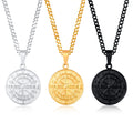 Fashion Silver Gold Black Coin Compass North Star Pendant Chain Necklaces for Men Stainless Steel Jewelry Necklace