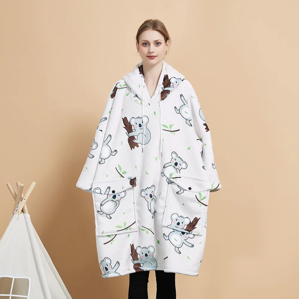 Hoodie Blanket Timemory Galaxy  Oversized Wearable Sweatshirt Soft Sherpa Warm Hooded Blanket