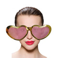 Costumes Cosplay Props Party Supplies Jumbo Novelty Gold & Pink Heart Shape Sun Glasses