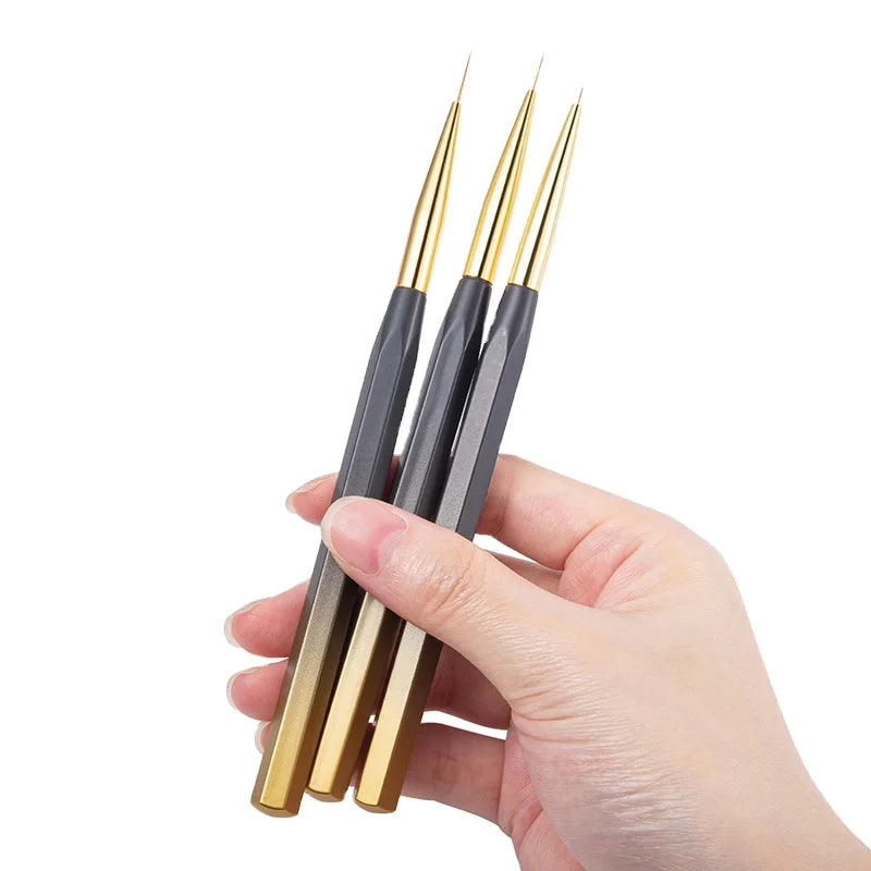 Gold Nail Art Pen Drawing Pen UV Gel Brushes Painting Pen Liner Nail Art Brush