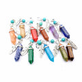 Small Hexagonal Point Natural Quartz Healing Stone Children's Trendy Pendant for Necklace