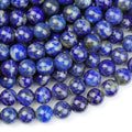 Natural Polished Round Blue Lapis Lazuli Bead Beads Strands for Jewelry Making 4mm 6mm 8mm 10mm 12mm 38CM