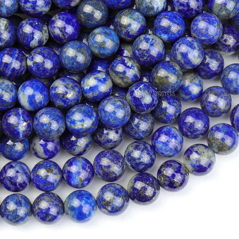 Natural Polished Round Blue Lapis Lazuli Bead Beads Strands for Jewelry Making 4mm 6mm 8mm 10mm 12mm 38CM