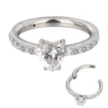 GZN Titanium Piercing Jewelry Ladies Fashion Cartilage Earring Segment Ring Nose Cliker Helix Heart Shape Rings