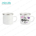 PYD Life Happy Mother's Day Wholesale Custom Your Logo Camping Sublimation Mug Enamel Vintage White Cup Mug with Print