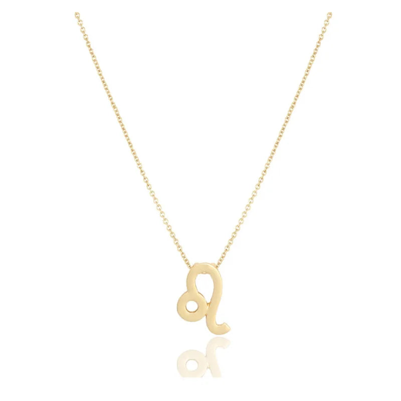Jewelry Zodiac Necklace Sign Fashion Minimalist 12 Stars Gold&silver Astrology Charm Pendant for Girl Women Zinc Alloy Trendy 3g